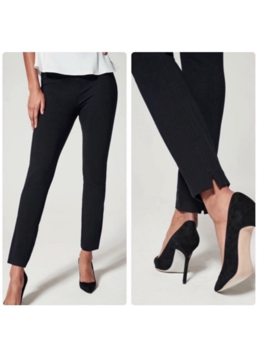 SPANX Ponte dress pants ankle length size Large black back seam